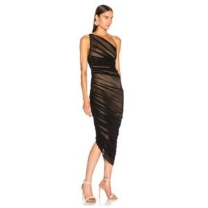 Norma Kamali Diana Gown in Black Mesh, size XS/34